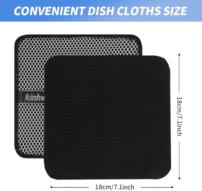 KinHwa Kitchen Washcloths for Dishes Absorbent Microfiber Dish Cloths Quick Dry