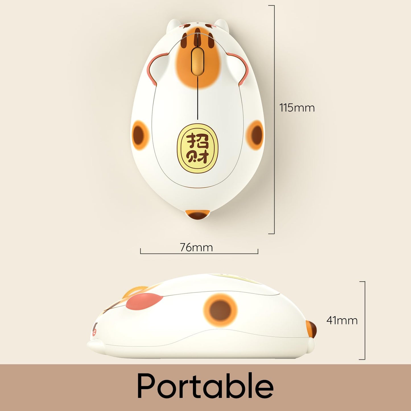 Akko Cat Theme Wireless Gaming Mouse, 2.4G GHz with a USB Receiver, Cute Optical Cordless Cartoon Mice for Computer/Laptop/Desktop/PC, Compatible with Mac/Win (Gray Mimo)