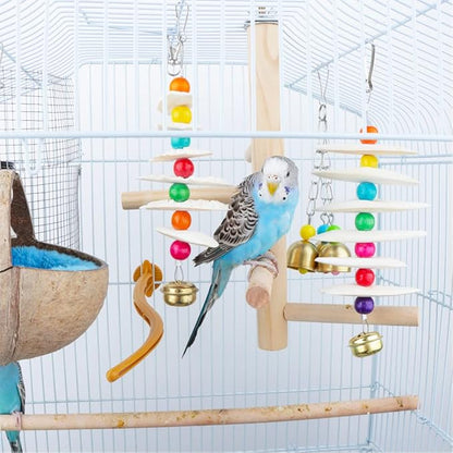 DQITJ 2 Pack Bird Cuttlebone Chew Toy, Natural Calcium Cuddle Bone for Bird Parrot Conure Cockatiel Budgie Sharp Beaks (6 Pcs in a Bunch)