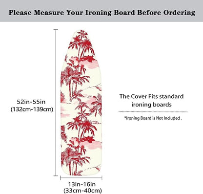 Coconut Tree Print Cover for Ironing Board, Scorch Resistant Ironing Board Cover
