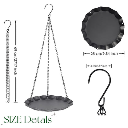 ZYUXUAN Hanging Planter for Indoor Outdoor, Plant Hanger, Plant Holder, Plant Pot Shelf Basket for Window Wall Ceiling Garden with Chains and Hooks, 2Pcs, Wavy Round