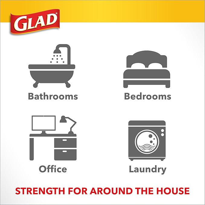 Glad Medium Trash Bags, 8 Gallon, Fragrance Free Garbage Bags