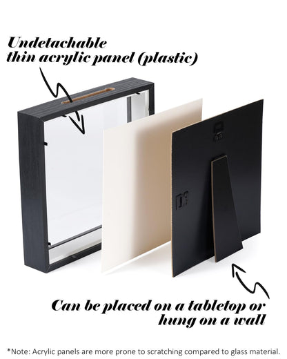 Upgraded 8"x10" Shadow Box Display Frame with Top Slot,MDF and Acrylic Panel, Case for DIY 3D Travel Memorabilia Crafts Tickets Pictures Dry Flowers Awards Medals Shells Piggy Bank, White