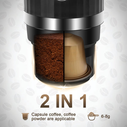 ZEMBSOYA Portable Espresso Machine, Travel Espresso Maker, Car Coffee Maker Self-Heating with USB-C, Compatible with Ground Coffee & Capsules (NS＆DG) for RV, Hiking, Camping, Office