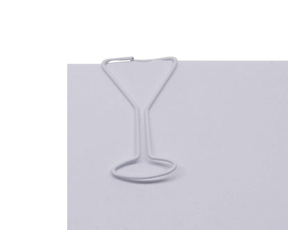 Butler in the Home 100 Count Martini Shaped Paper Clips Great for Paper Clip Collectors or Office Gift - Comes in Round Tin with Lid and Gift Box (White)