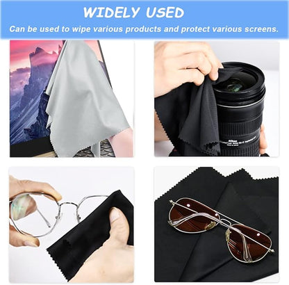 Microfiber Cleaning Cloths 20 Pack in Individual Vinyl Pouch, CKANDAY Glasses