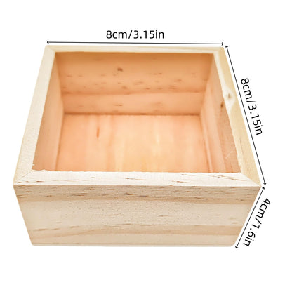 Anktily 4 Pack Unfinished Wooden Craft Storage Organiser Boxes, 3 x 3 x 1.6 inch Small Square Wood Box, Rustic Natural Wood Container Box for Home Venue Decor