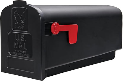 Architectural Mailboxes Parsons Post Mount Mailbox, Black, Medium | Durable plastic build with weather-resistant outdoor construction. USPS approved.