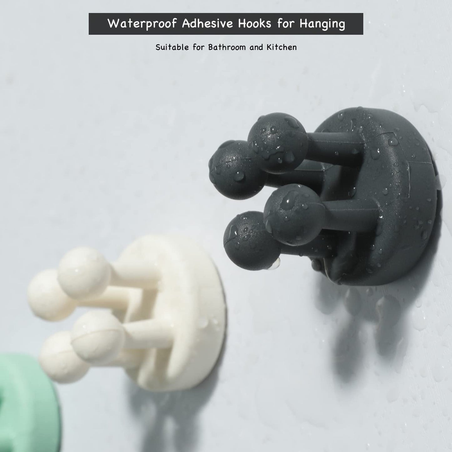 iBetterLife Self-adhesive Silicone Hook Holders - 5Pcs Mounted to Wall for Clipping Hanging Toothbrush Razor Towel Key Plug Cable, Utility Holders for Kitchen Bathroom Home Office Dorm Room Essentials
