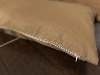 Natural Cotton Canvas Dog Bed – Raw Cotton Filled Pet Cushion Insert, Breathable Eco-Friendly Dog Mattress, Durable Washable Cover with Zipper (Medium Brown, Medium 42"x29"x4")