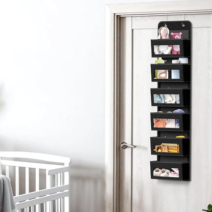 Simple Houseware 6 Clear Window Pocket Over Closet Door Storage Hanging
