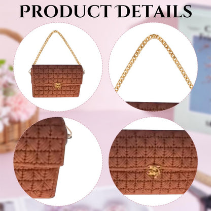 FREEBLOSS DIY Plastic Canvas Mesh Bag Kit Blank Mesh Canvas Sheets for Embroidery Needlepoint Craft Kit Knit and Crochet Projects Handbag Making Accessories, Brown