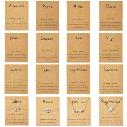 Fashewelry 120pcs Jewelry Display Cards Zodiac Bracelet Necklace Cards 12 Constellations Jewelry Holders for Small Business Selling Valentines Day Jewelry Packing Display