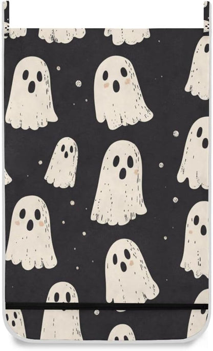 Cute Halloween Ghost Black Hanging Laundry Hamper Door Hampers Bag Basket