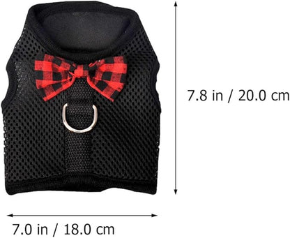 LALAFINA Small Animal Pet Harness Vest Mesh Chest Strap Adjustable Breathable Black S (20-23cm) for Rabbits Guinea Pigs Squirrels Travel and Daily Use