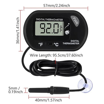 15Pcs Aquarium Thermometer Fish Tank Thermometer Reptile Fahrenheit Terrarium Water Temperature Indicator Test Digital with LCD Display Fahrenheit/Celsius