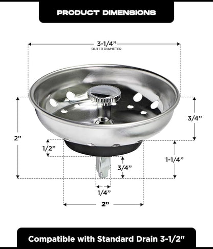 Highcraft 97333 Kitchen Sink Basket Strainer Replacement