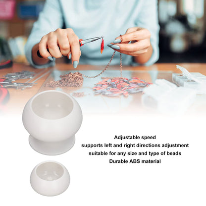Pwshymi Clay Bead Spinner,Electric Bead Spinner Adjustable Speed Direction Durable ABS High Stability Spin Bead Loader with Bowl for Bracelets Making, Necklace, Waist Crafts Herr