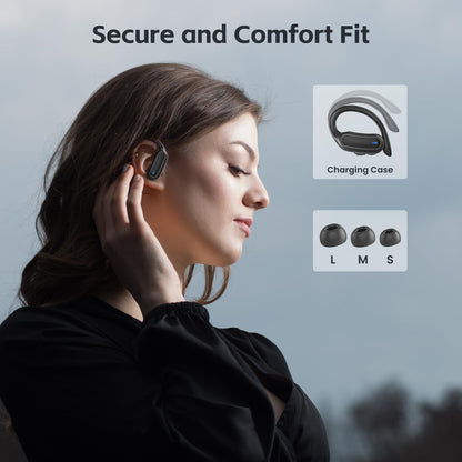 Wireless Earbuds, Bluetooth 5.4 Headphones, True Wireless Stereo Sound Earphones with Noise Cancelling Mic, Fast Charging, IPX7 Waterproof, Comfort Fit Ear Buds for Sports/Workouts/Travel (Deep Black)