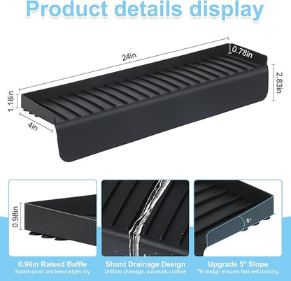 Silicone Sink Edge Protectors 4" x 24", Upgrade Kitchen Sink Splash Guards