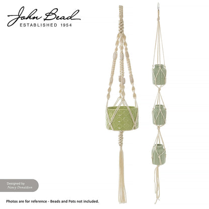 70yards x 6mm John Bead Forest Green Thermoplastic Nylon Braided Macrame Cord for DIY Craft Projects Wall Hanging, Plant Hangers