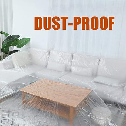 10 Pieces Plastic Drop Sheets for Painting, Waterproof and Dust-Proof Clear