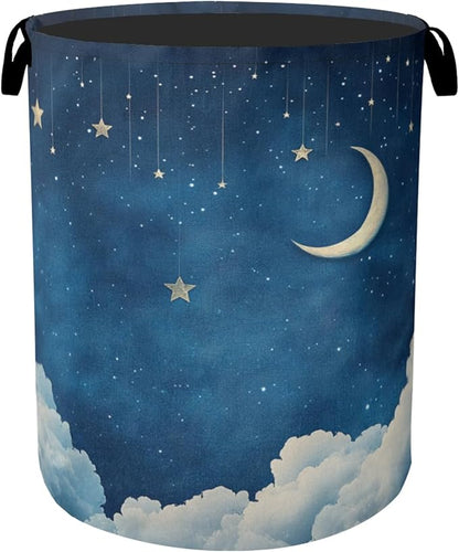 Starry Stars Moon Laundry Basket