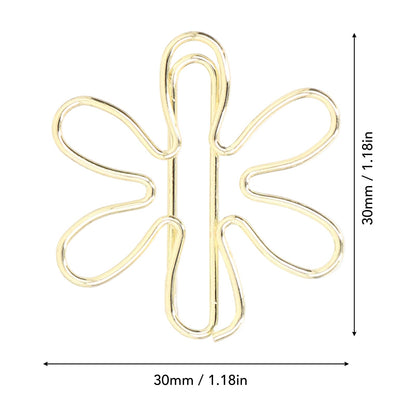 100Pcs Funny Planner Clips Cute Paper Clips Innovative Cute Design Anti Electroplating Process Gold Paper Clips for Office Home School (Floral Print)