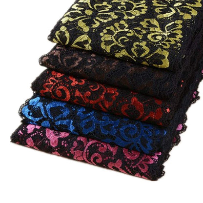 5 Yards Metallic Floral Lace Ribbon Stretch Tulle Lace Trim Elastic Nigerian African Fabric Width 7 Inch for DIY Craft Jewelry Making Clothes Accessories Gift Wrapping Wedding Party Decor (Teal)