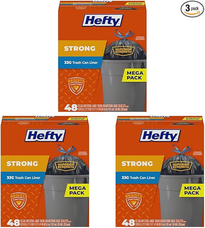 Hefty Strong Extra Large Trash Bags, 33 Gallon