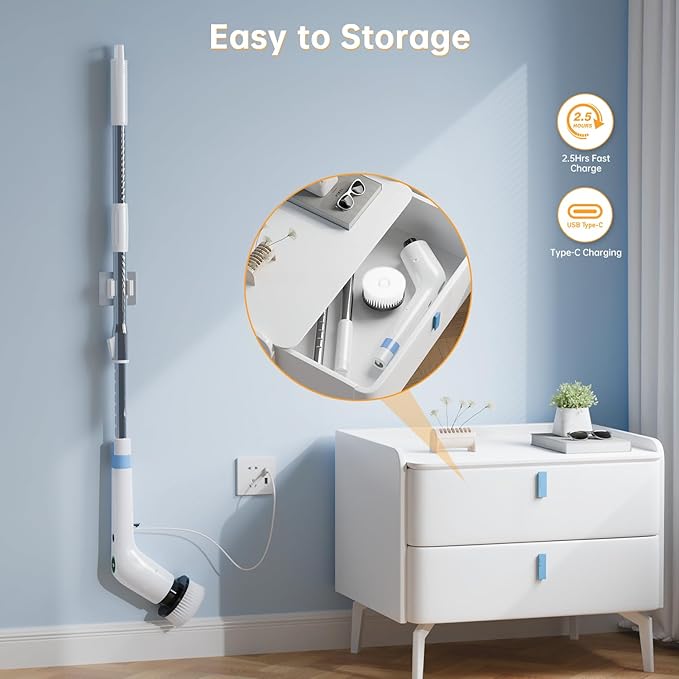 Electric Spin Scrubber, Cordless Shower Scrubber