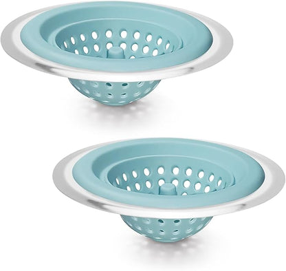2 PCS Kitchen Stainless Silicone Sink Strainer, 4.5 inch Diameter…