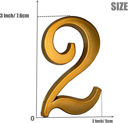 3 Inch Gold House Numbers Stickers for Mailbox Apartment Hotel Office Room Door Address Sign Home Business Decoration Project. (Gold)
