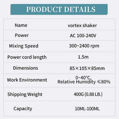 LABHOUSE 2400RPM Vortex Mixer Model Paint Shaker & 100PCS Balls Stainless Steel Cap.100ML for Hobby Acrylic Paints,Nail Polish,Pigment,Eyelash Glue Adhesives
