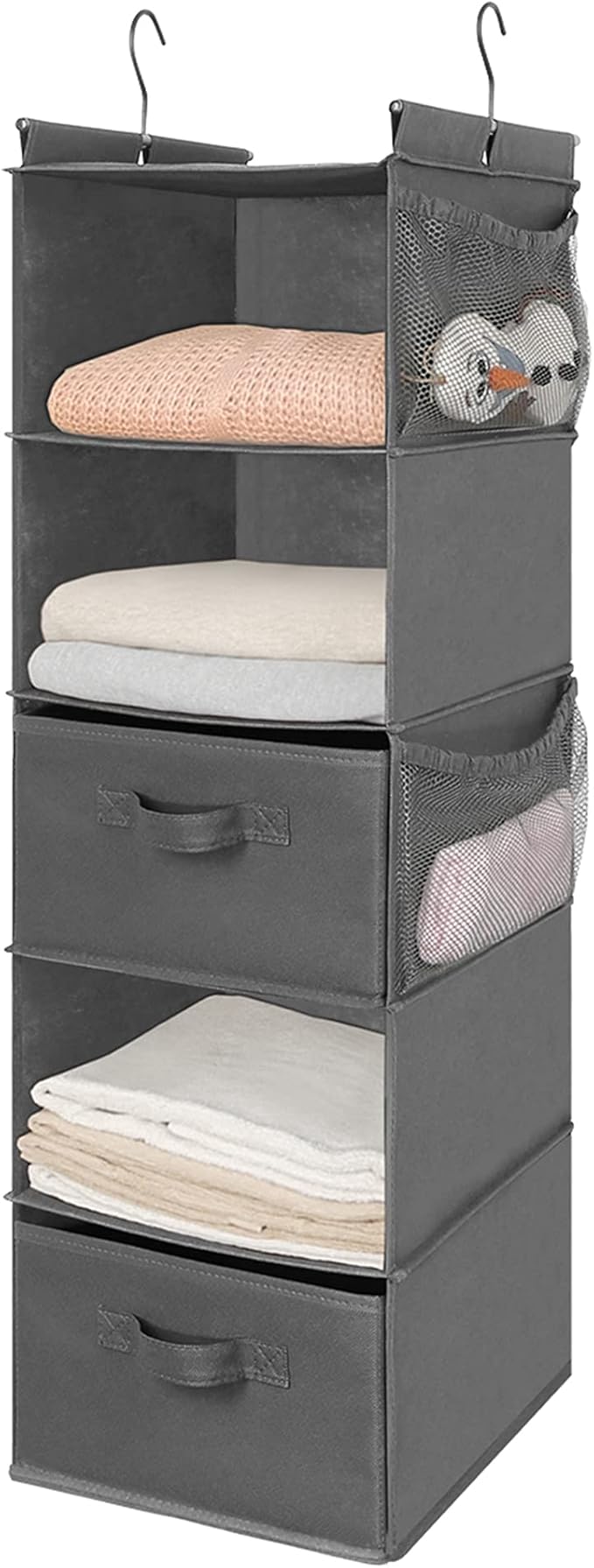 MAX Houser 5 Tier Shelf Hanging Closet Organizer, Cloth Hanging Shelf