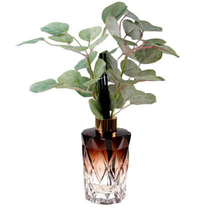 Greenery Reed Diffuser Bottle, Empty Bottle with Scent Diffuser Sticks Fake Eucalyptus, Fragrance Aromatherapy Essential Oil DIY Glass Jar for Bathroom Bedroom Shelf Office Decor (A Style)