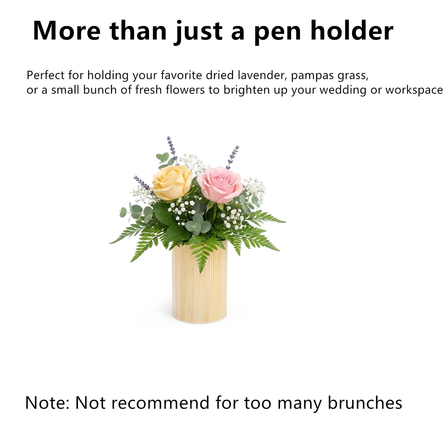 Yopay 12 Pack Wood Pen Holder, 4 Inch Round Pencil Holder, Unfinished Wooden Vase, Desk Organizer Cups for Makeup Brush, Homemade DIY Crafts, Home School Office Supplies, Wedding Centerpieces Decor