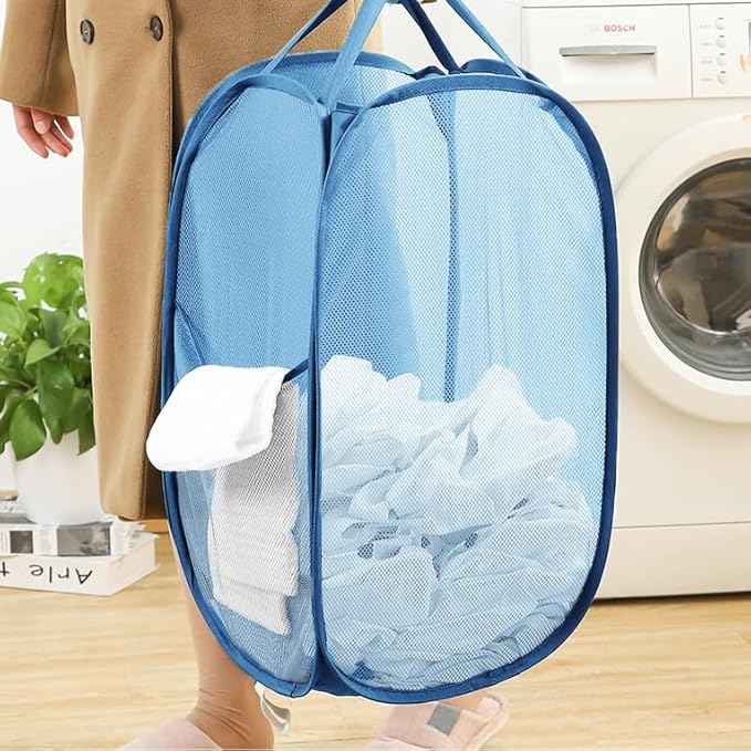 Mesh Pop Up Laundry Hamper, Collapsible Laundry Baskets, Foldable Dirty Clothes