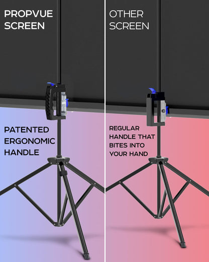 Projector Screen with Stand 60 inch - Indoor and Outdoor Projection Screen for Movie or Office Presentation - 16:9 HD Premium Wrinkle-Free Tripod Screen for Projector with Carry Bag and Tight Straps