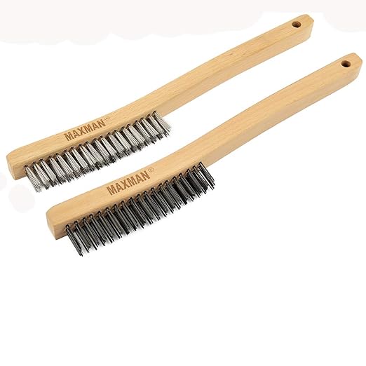 MAXMAN Wire Brush, Heavy Duty Carbon Steel and Stainless Steel Wire Brushes