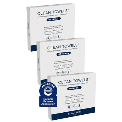 Clean Skin Club Clean Towels XL®, Travel Pack 100% USDA Biobased Disposable