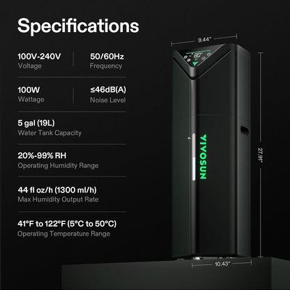 VIVOSUN AeroStream H05 Intelligent Wi-Fi Humidifier, 1.32 Gal / 5 L Humidifier with Temp & Humidity Probe, Smart Remote Control, Designed for Growers