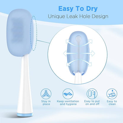 Toothbrush Covers Caps 6 Pack, Silicone Toothbrush Head Protector Replacement