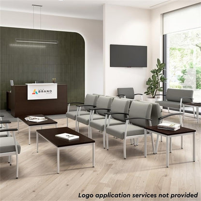 Bush Business Furniture Arrive Waiting Room Guest Chair with Arms in Light Gray Vinyl, Reception Area Seating for Office and Lobby