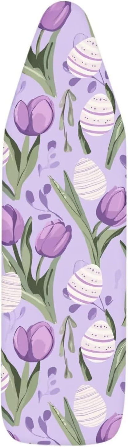 Purple Tulips Ironing Board Cover and Pad Elastic Edge Universal Washable