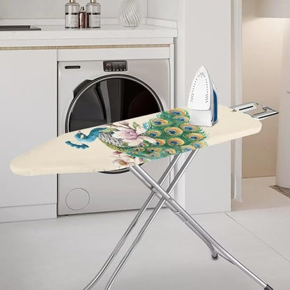 Durable Iron Board Cover Non Stick Scorch Easy-Fit Peacock Ironing Board Cover