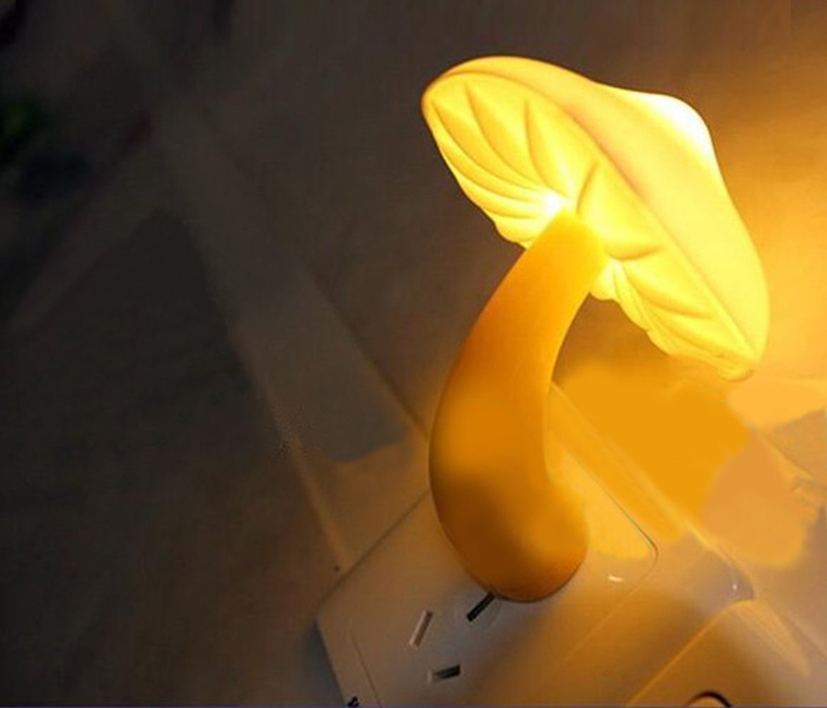 AUSAYE Sensor LED Night Light Plug in Wall Lamp, Energy Saving NightLight Cute Mushroom Night Lights for Adults Kids Bedroom,Bathroom,Toilet, Stairs, Kitchen,Hallway Corridor Warm White