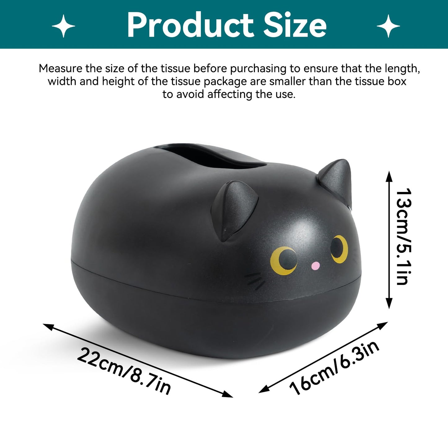 Cat Tissue Dispenser, Cartoon Toilet Paper Holder Cat Paper Dispenser Box Tissue Box with 2 Toothpick Holder for Car Home Bathroom Kitchen Office
