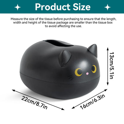 Cat Tissue Dispenser, Cartoon Toilet Paper Holder Cat Paper Dispenser Box Tissue Box with 2 Toothpick Holder for Car Home Bathroom Kitchen Office