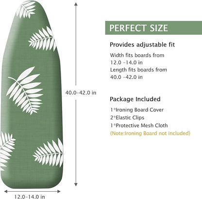 SheeChung 14x42 Inch Over-The-Door Ironing Board Cover and Pad, Cotton Cover